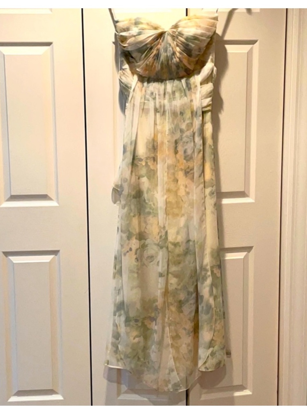 Jenny Yoo Pastel Floral Chiffon Dress